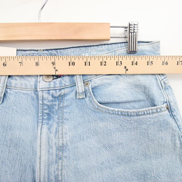 Arizona Jeans Light Wash Blue Distressed Raw Hem High Rise Vintage Straight 15 - Picture 4 of 14